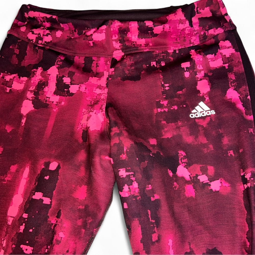 Adidas ClimaCool Women's Pink Abstract Energy Running Leggings - Picture 4 of 6